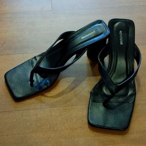 Black Square Toe Sandal